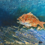 16 'King Island Snapper Fish' - Margaret Baker-Lo, Mixed Media, 54x35cm, Framed, $350