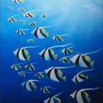 22 'Angel Fish' - Helen Boydell, Oils, 80x60cm, Not Framed, $150