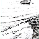 04 'Point Talburpin' - Danielle Bain, Ink, 16x23cm, Framed, $90