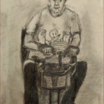 08 'Ron' - Sylvia Heterick, Charcoal 20x24cm, Framed, Not For Sale