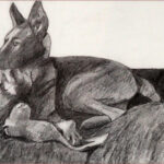 20 'Ada with her Toy' - Lynne Wright, Graphite, 29x20cm, Framed, Not For Sale