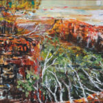 02 'Bulimba Bluff - Carnarvon Gorge' - John L Holmes, Acrylic, Canvas, 50x40cm, Framed, $150