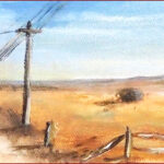 13 'End of the Road' - Ray Hackett, Oils, 77x17cm, Framed, Not For Sale