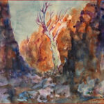 28 'The Gorge' - Mary Kirkby, Watercolour Paper, 61x43cm, $350