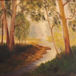 03 'Lonely River' - Ray Hackett, Oils, Linen on Board, 58x44cm, Framed, $300
