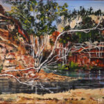 07 'Porcupine Gorge' - John L Holmes, Acrylic, Canvas, Board 49x39cm, Framed, $180