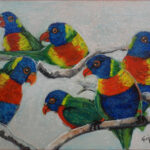 12 'Chatter' - Tarja Rantala, Acrylic, Canvas, 50x40cm, Not Framed, $100