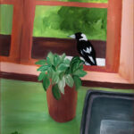 16 'A Visitor' - Danielle Bain, Acrylic, Canvas, 25x30cm, Not Framed, $50