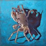 19 'Crabstract' - Evelyn Kerlin, Acrylic, Poly Canvas, 44x44cm, Framed, $200