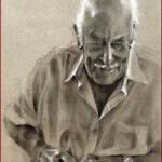 41 'Mr Ford' - Sharyn Talbot, Charcoal, Paper, 30x35cm, Framed, Not For Sale