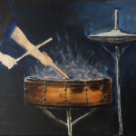 01 'Drums' - Sylvia Heterick, Acrylic, 59x45cm, Not Framed, $175