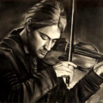 15 'The Violinist' - Sharyn Talbot, Charcoal, 50x40cm, Framed, $750