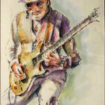 16 'Santana' - Sharyn Talbot, Line & Wash, 25x25cm, Framed, $325