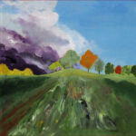 02 'Autumn Storm' - Danielle Bain, Acrylic Canvas Board, 30x30cm, Framed, $75