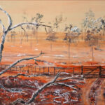 08 'Drought' - John L Holmes, Acrylic, Canvas, 61x46cm, Framed, $185