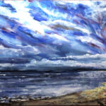 10 'Storm approaching Ocean Grove' - John L Holmes, Acrylic, Canvas, 80x40cm, Not Framed, $200