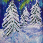 13 'Snowy Night' - Tarja Rantala, Acrylic, 30x21cm, Framed, $80