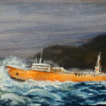 17 'Fighting Waves' - Ray Hackett, Oils, Canvas, 50x40cm, Not Framed, $80
