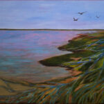 19 'Flooding Lake Eyre' - Arja Tossavainen, Acrylic, 70x50cm, Not Framed, $150