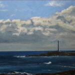 23 'South West Lighthouse' - Lynne Wright, Acrylic, Board, 41x30cm, Framed, $200