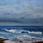 24 'East Coast Low' - Lynne Wright, Acrylic, Board, 41x30cm, Framed, $200