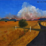 25 'Bushfire on the Horizon' - Gloria Martens, Oils, 40x30cm, Not Framed, $80