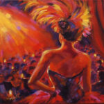 10 'Showgirl' - Evelyn Kerlin, Acrylic, Canvas, 30x30cm, Framed, $100