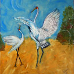 12 'Dance of the Brolga' - Tarja Rantala, Acrylic, 50x60cm, Not Framed, $170