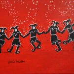 13 'Merrymakers with Bubbles' - Gloria Martens, Acrylic, Canvas, 40x30cm, Not Framed, $80