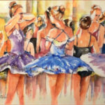 19 'Backstage' - Sharyn Talbot, Watercolour & Ink, Paper, 35x25cm, Framed, $300
