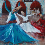 20 'Whirling Dervishes' - John L Holmes, Acrylic, Canvas, 60x50cm, Not Framed, $250