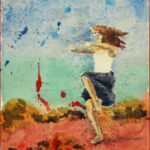 24 'Sky Dance' - Annie Radcliffe, Watercolour, Paper, 30x38cm, Framed, $50